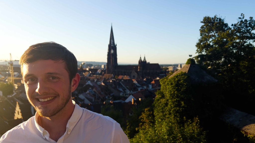 William Jones on Schlossberg in Freiburg that overlooks the city