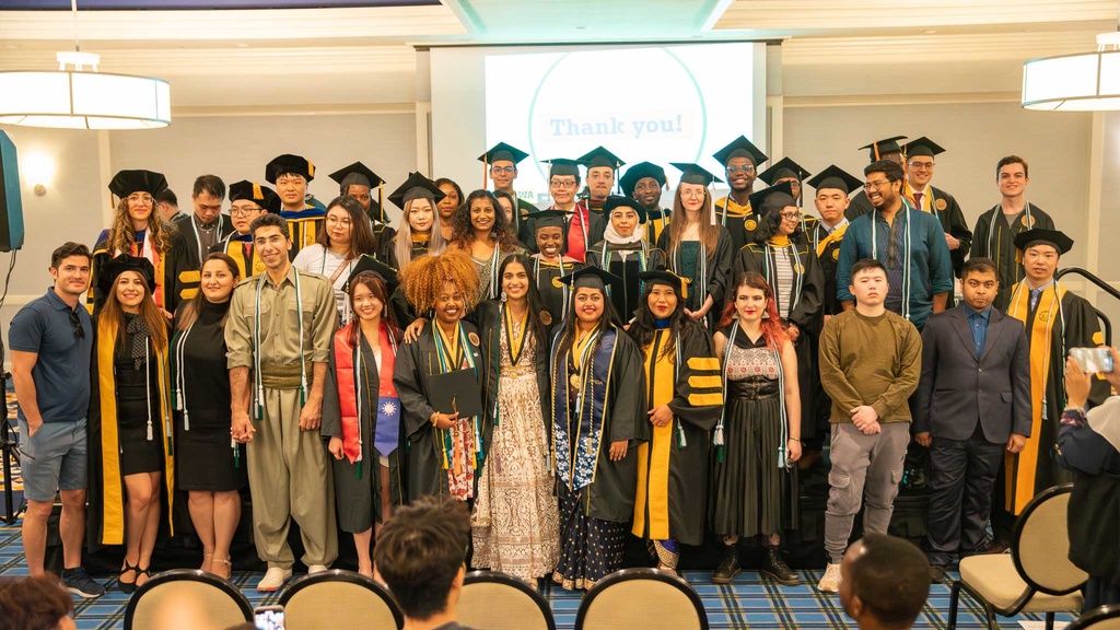 Group of international student graduates