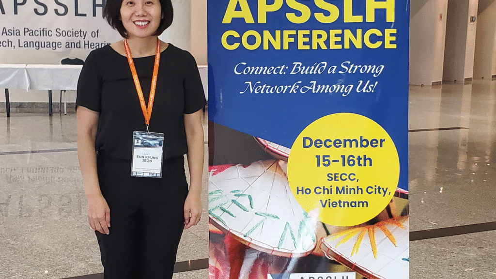 Eun Kyung Jeon at the 2023 Asia Pacific Society of Speech, Language, and Hearing (APSSLH) Conference