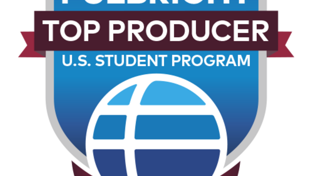 Fulbright 2025-2026 blue and red badge